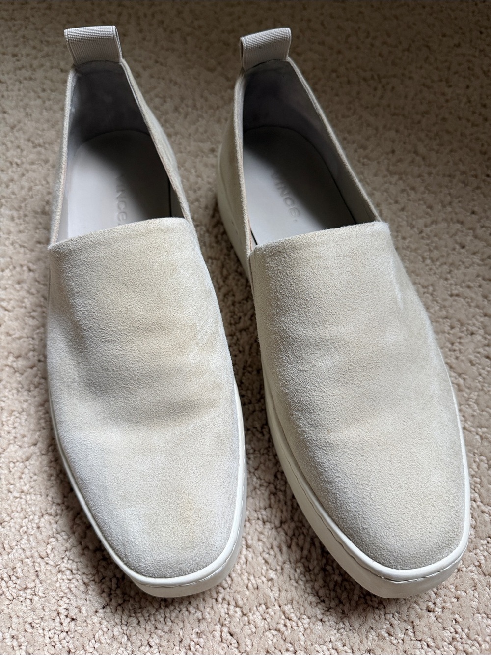 Vince Woman’s Slip-On Suede Shoes in Light Beige